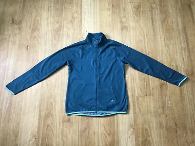 Champion Tracksuit Top Full Zip Blue Large Logo Polyester Workwear Gym Wear • £9.44