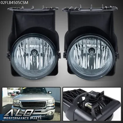 Pair Smoke Front Fog Lights Fit For 03-06 GMC Sierra 1500 2500 3500 Pickup • $21.75