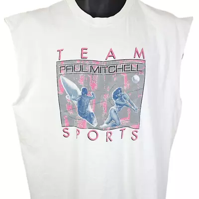 Paul Mitchell Team Sports T Shirt Vintage 90s Surfing Beach Volleyball USA XL • $41.99