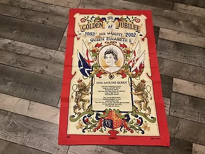 Queens Golden Jubilee Commemorative Tea Towel Queen Elizabeth II National Anthem • £6.99