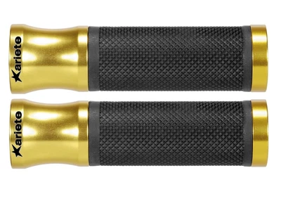 $11 • Buy Ariete Alu-Rub Street Motorcycle Handlebar Grips Set Of 2 Gold Black 02631-GO