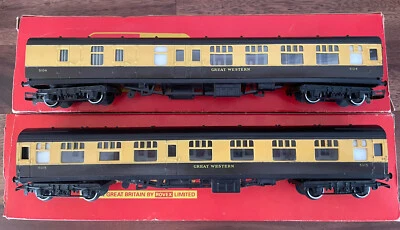 £20 • Buy HORNBY 00 Gauge R743 R744 RAKE Of 2 GREAT WESTERN MK1 COMPOSITE & BRAKE COACHES
