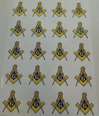 ProSticker 002 (20pack) 2  Masonic Compass Square Decals Stickers • $17.95