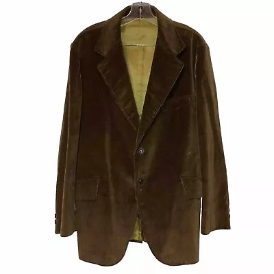 Vintage 1970's W B Derby Of San Francisco Corduroy Smoking Jacket Mens 46 L Long • $40