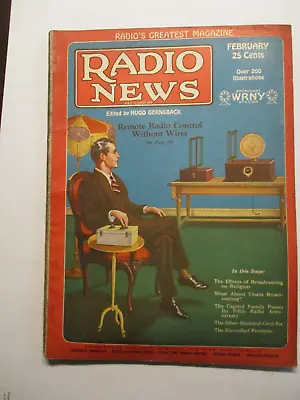 Radio News Magazine February 1928 Remote Control Radio Broadcasting On Religion • $16.95