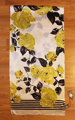 New Vince Camuto DG Roses 100% Silk Oblong Scarf 18 X72  #VC2236 • $21.99