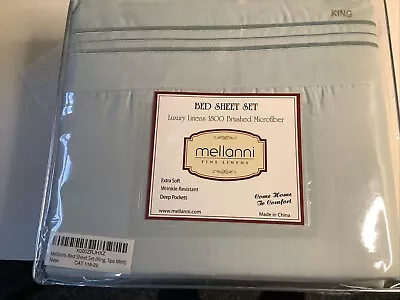 Mellanni 1800 Mint Green Bed Sheet Set - King B86 • $29.95