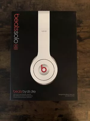 Monster Beats By Dre Solo HD Wired On-Ear White Headphones *READ* • $22.99