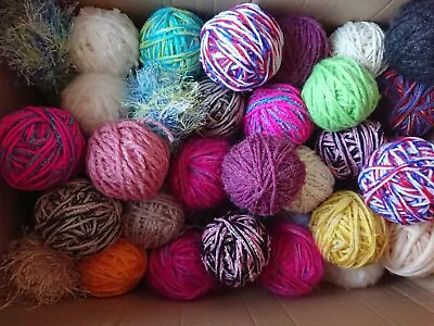 400g Job Lot Bag Fancy Yarn Wool Balls Mixed Oddments Knitting Crochet Crafts  • £7.50