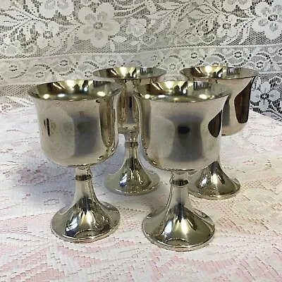 Four IANTHE English EPNS Silver Plate Pedestal Wine Goblets • $18.67