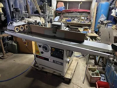 £4500 • Buy SCM T110i Tilting Spindle Moulder And Steff Power Feed. Extension Tables.