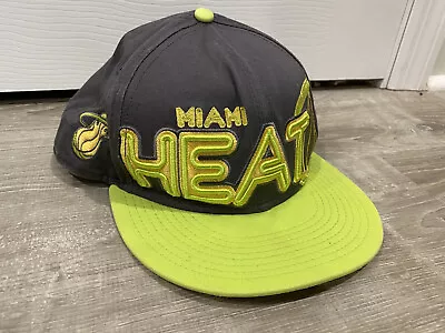 Miami Heat New Era Hardwood Classics Gray Neon Green Yellow 9Fifty Hat NBA HWC • $9.99