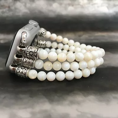 $90.56 • Buy Apple Watch Band Women IWatch Jewelry Fitbit Bracelet Cream Shells