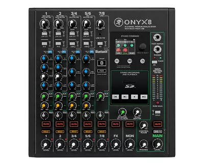 Mackie ONYX8 8-Channel Analog Mixer W/ Multi-Track USB PROAUDIOSTAR • $339.99