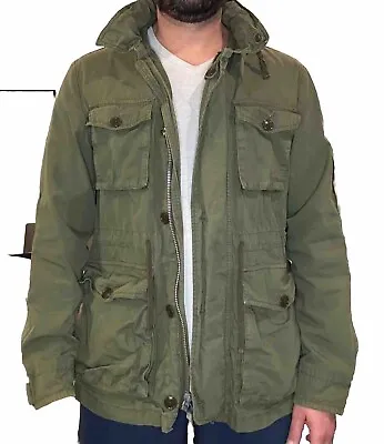 J. Crew Jacket Men's Large Field Coat Military Utility Canvas Full Zip • $99