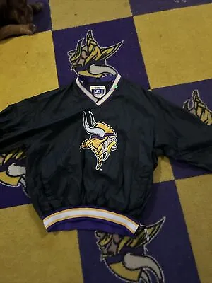 Vintage Starter Jacket NFL Minnesota Vikings Lined Pullover Size XL • $74