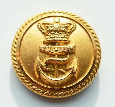 Royal Navy QUEEN VICTORIA CROWN 23 Mm GILT BUTTON -Matthews & Company Portsmouth • £7.50