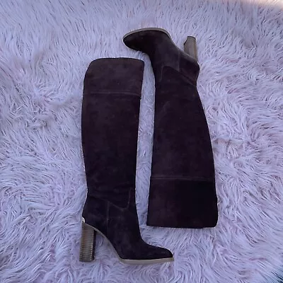 Michael Kors Women's 6.5 Regina Brown Suede Tall/Over The Knee Boots $460 • $200