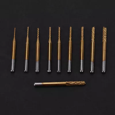 10pcs Coated 0.8mm-3.17mm End Mill Engraving Bits Cutter 1/8' • $8.94