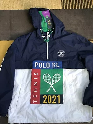 Polo Ralph Lauren Wimbledon Tennis Half Zip Windbreaker Jacket Men's Size M • £124