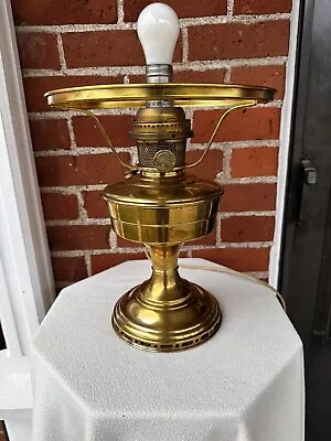 Antique Aladdin Model #12 Brass Base Kerosene Oil Lamp 10 Inch Shade Holder • $20.50