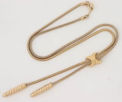 16  Vintage Artistry TM Gold Tone Lariat Necklace Snake Chain DECO MCM MODERNIST • $19.99