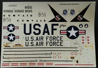 Monogram | No. 5705 | 1:48 Big Bad & Beautiful B-58 Hustler Decals  • $10