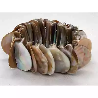 Bracelet Abalone Shell Stretch Mother Of Pearl • $10.99