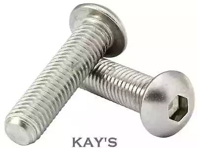 M12 (12mmØ) BUTTON HEAD SCREWS HEX SOCKET ALLEN KEY BOLTS A2 STAINLESS STEEL • £99.49