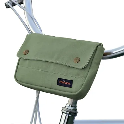 Canvas Bike Handlebar Pouch Bicycle Saddle/Tube/Front Frame Storage Case In USA✅ • $23.39