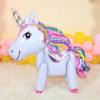 3D Unicorn Standing Full Body Foil Birthday Party Girl Decoration Balloon • £2.69