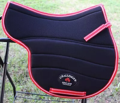 Horse Trail ENGLISH SADDLE PAD Anti Slip Memory Foam Black Red Equine 12212 • $49.99