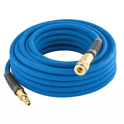  3/8  X 50' PVC/Rubber Hybrid Air Hose W/ 1/4  Brass Fittings • $27.55