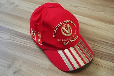 F1 World Champion Six Times Hat Michael Schumacher Ferarri Red Cap Cotton Rare • $39.99