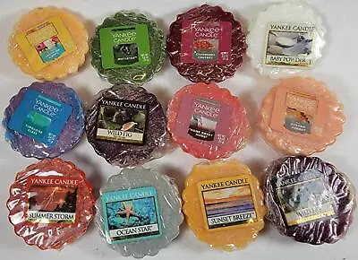 Yankee Candle Tarts: COLOR ME HAPPY BABY POWDER WILD FIG SUNSET Wax Melts Lot 12 • £21.20