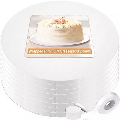 BOARDS+ Cake Drum 10 Inch 18 Pack | Free Prop Up Tool & Matching Ribbon | 1/2... • $52.64