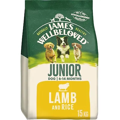 £65.49 • Buy 15kg James Wellbeloved Natural Complete Junior Complete Dry Dog Food Lamb & Rice