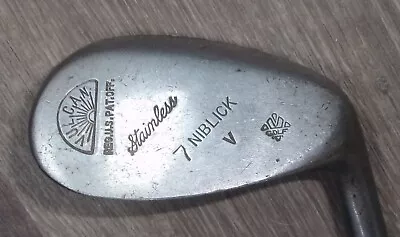 Antique Vintage Vulcan Stainless Wood Shaft Golf Niblick • $59