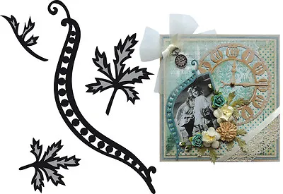 Marianne Design Craftables Cut&Embossing Dies- CR1243 - Tiny's Swirls & Leaves 1 • £7.50