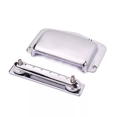 Adjustable Bridge+Tailpiece Cover For Teisco Vintage Electric Guitar Chrome • $19.49