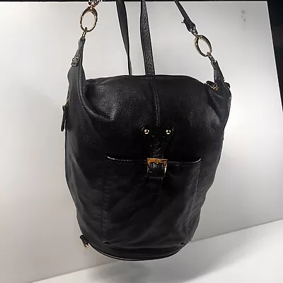 Maxx New York Convertible Bucket Bag Black Leather NWT • $19.99