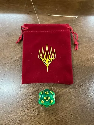 Lord Of The Rings 2pc MTG Dice D20 Set Gold On Green Rare • $35