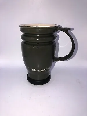 Tall Eddie Bauer Coffee Mug Tea Cup Outdoors Camping Olive Green Off White Int • $12.50