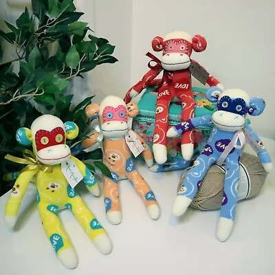 £18.99 • Buy Handmade Sock Monkey - Cute Adorable Home Decor - Shelf Sitter Valentine Gift