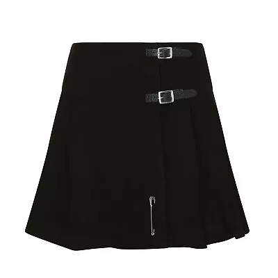 Women's Viper London 16.5 Inch Wraparound Black Tartan Kilt Skirt • $23.93