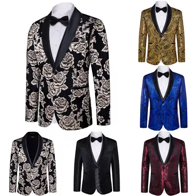 Mandarin Collar Suit Jacket Wool Blend Tuxedo One Button Style For Men Formal • $54.99