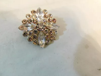 VTG Silver Tone  W/ Clear And Pink Rhinestones  Brooch • $3