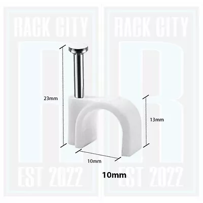 Quality Cable Clips | 6mm 8mm 10mm | Round White Plastic Electric Wire Set Wall • £2.99
