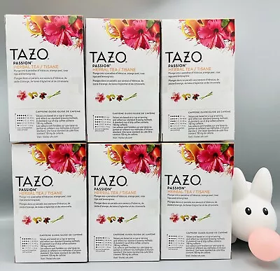 £32 • Buy X6 TAZO Tea Bags Iced Tea Passion Herbal Tea Caffeine Free 24 Ct Each Exp 4/2024