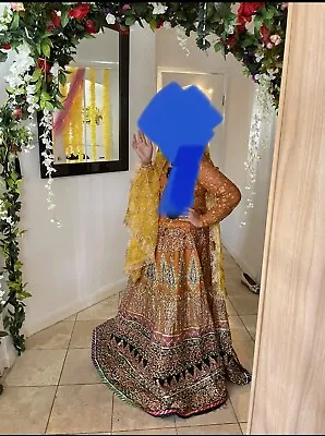 £150 • Buy Pakistani Bridal Mehndi Lengha 